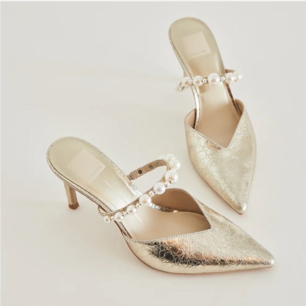 Dolce Vita Kanika Heels Vintage Gold Pearls